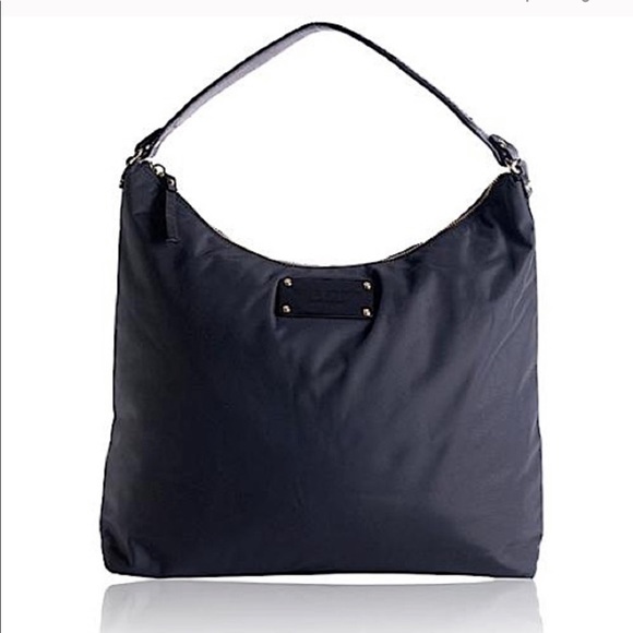 Kate Spade Nylon Zip Purse Hobo Shoulder Bag Black